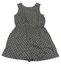 Čierno-biely vzorovaný kraťasový overal PRIMARK