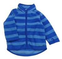 Safírovo-modrá pruhovaná fleecová prepínaci mikina H&M