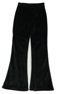 Čierne flare plyšové nohavice Nutmeg