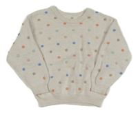 Smetanový svetr s barevnými 3D puntíky H&M