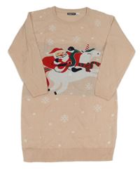 Meruňkové pletené vánoční šaty se Santou Pepperts!