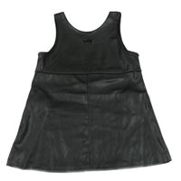 Čierne koženkové šaty so srdiečkovaným prestrihom ZARA