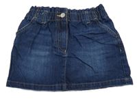 Tmavomodrá paper bag rifľová sukňa Next