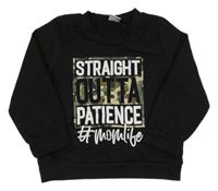 Čierna mikina s army potlačou a nápismi