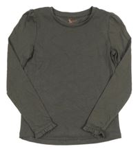 Tmavošedé triko s volánky Tu