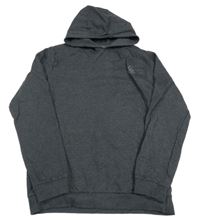 Tmavosivá melírovaná mikina so znakom a kapucňou