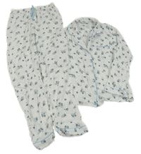 Bílé mušelínové pyžamo s růžemi Tu