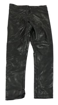 Černé koženkové legíny H&M