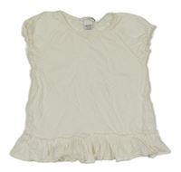 Smotanové tričko s volánikom H&M