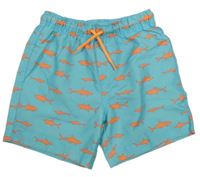 Svetlomodré plážové kraťasy so žralokmi PRIMARK