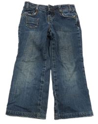 Tmavomodré wide leg rifle s kvietkami Zara