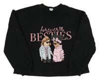 Čierna oversize crop mikina s dievčatkom a nápismi RIVER ISLAND