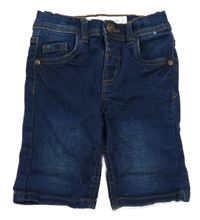 Tmavomodré skinny teplákové rifľové kraťasy Denim Co.