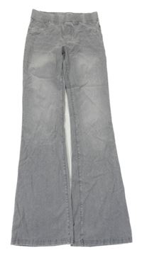 Šedé flare kalhoty riflového vzhledu H&M