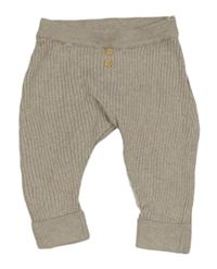 Béžovo-sivé melírované rebrované turecké tepláky H&M