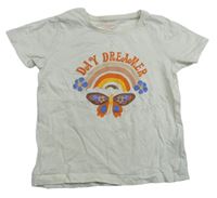 Krémové tričko s dúhou a obrázkami Primark