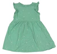 Zelené bavlnené šaty s motýlikmi a volány H&M