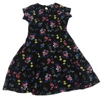 Čierne kvetované čipkové šaty zn. Primark