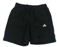 Černé šusťákové kraťasy s logem Adidas