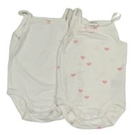 2x body - bílé + bílé se srdíčky H&M