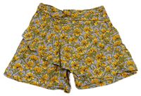 LIla kvetované ľahké sukňové kraťasy Zara
