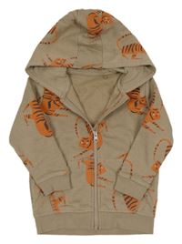 Hnedá prepínaci mikina s tigrami a kapucňou zn. George