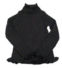 Čierno-farebný trblietavý rebrovaný svetrový rolák Primark