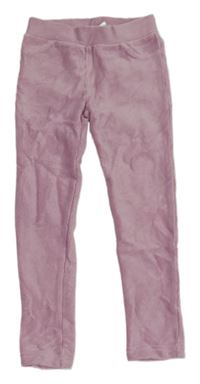 Růžové žebrované sametové tregíny Kiki&Koko