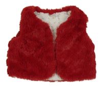 Červená kožušinová zateplená vesta Orchestra