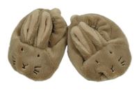 Hnědé chlupaté capáčky s králíky vel. 16