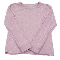 Růžové pyžamové triko s hvězdami a srdíčky Tu