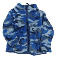 Modrá army chlpatá prepínaci mikina Ergee