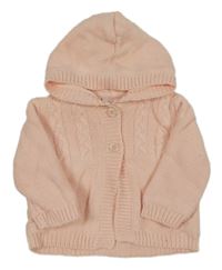 Ružový prepínaci sveter s kapucňou Miniclub