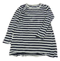 Sivo-čierna pruhovaná bavlnená šatová tunika