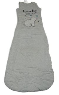 Světlešedý melírovaný zateplený spací pytel s medvěďom Impidimpi