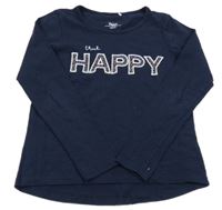 Tmavomodré tričko s nápisom Yigga