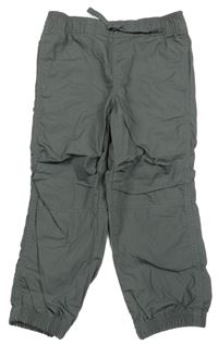 Tmavošedé plátěné podšité cuff kalhoty F&F