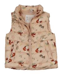 Ružová šušťáková zateplená vesta so zvířaty Dopodopo