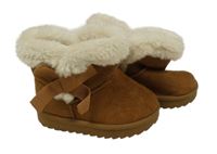 Hnědé semišové zateplené válenky s mašlí Primark vel. 19