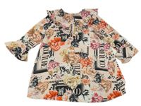 Ružové kvetované šaty s golierikom River Island