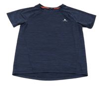 Tmavomodré melírované sportovní funkční tričko Domyos