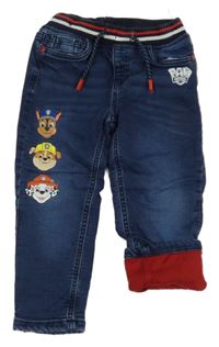 Modré podšité rifle s Paw Patrol s úpletovým pasem C&A