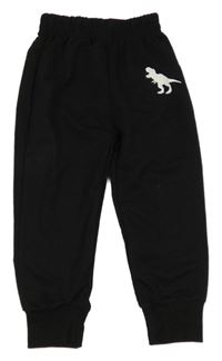 Čierne tepláky s dinosaurom