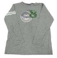 Sivé melírované tričko s číslami