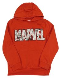 Červená mikina s logem Marvel a kapucí Primark