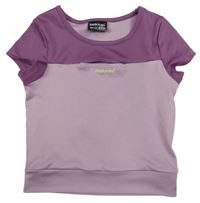 Lila-fialové sportovní crop tričko s průstřihem Bekkin'