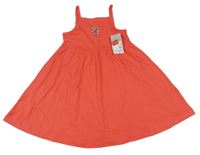 Nové - Jahodové bavlnené šaty s kvetinou Primark