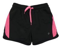 Čierno-neónově ružové sieťované športové kraťasy H&M