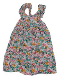 Ružové kvetované ľahké šaty s tukanmi a plameňáky Primark