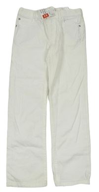 Biele plátenné skinny nohavice H&M